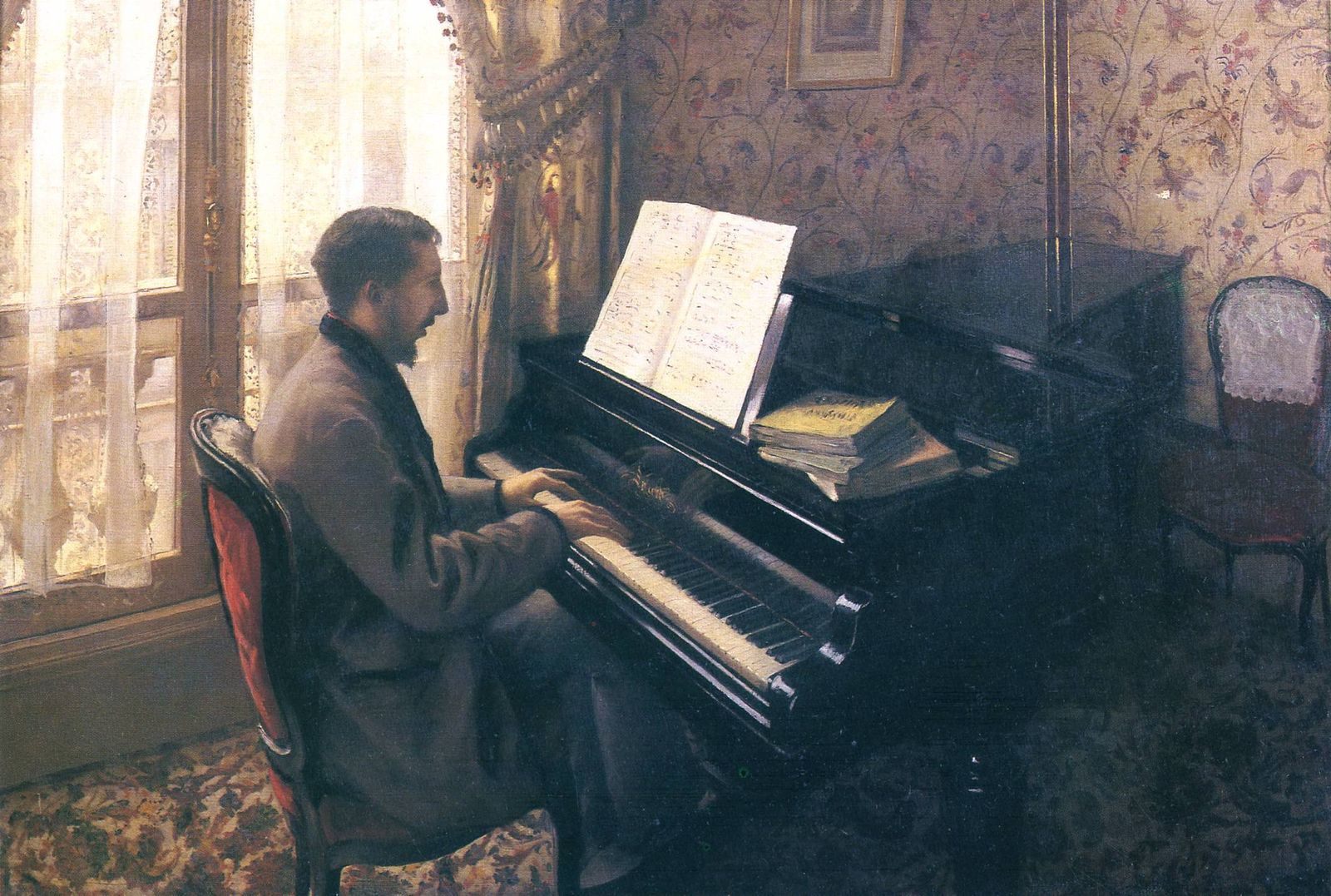 Гюстав Кайботт - Молодой человек, играющий на пианино